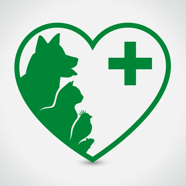 Κτηνιατρικά σύμβολο. Καρδιά — Διανυσματικό Αρχείο