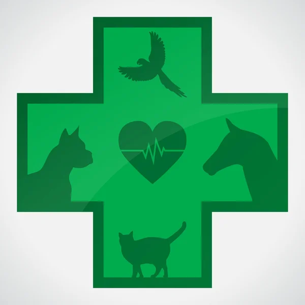 Állat-egészségügyi jele. Macska kutya madár ló Vektor Grafikák
