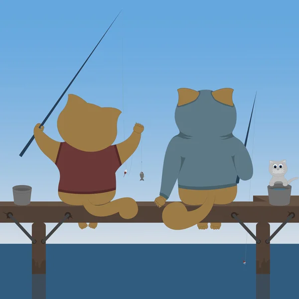 Halász macskák Vektor Grafikák