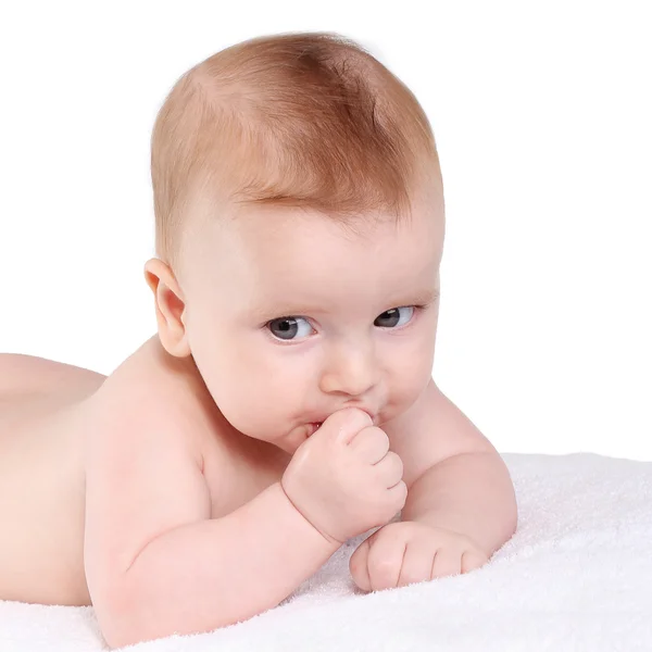 Dítě cucá palec — Stock fotografie