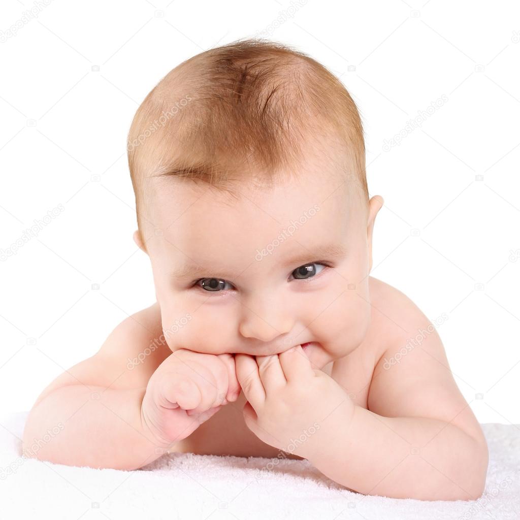 Baby teething — Stock Photo © Liusol #75366719