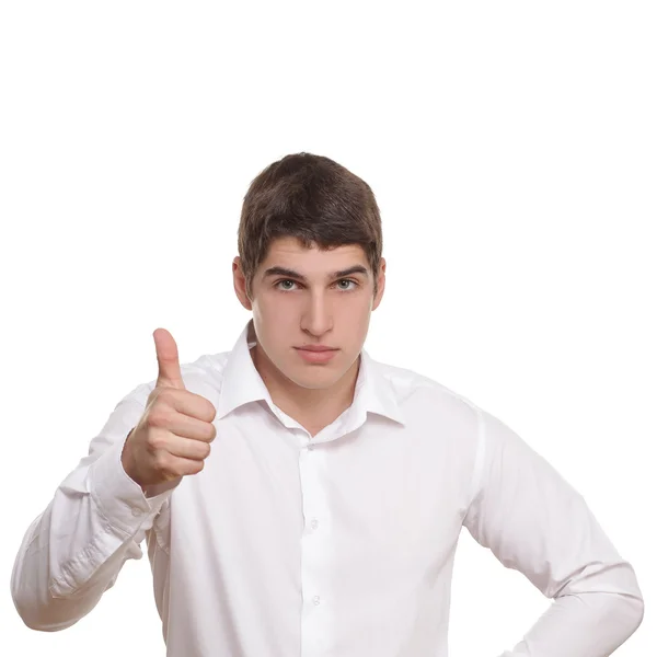 Man in white shirt — Stock Photo, Image