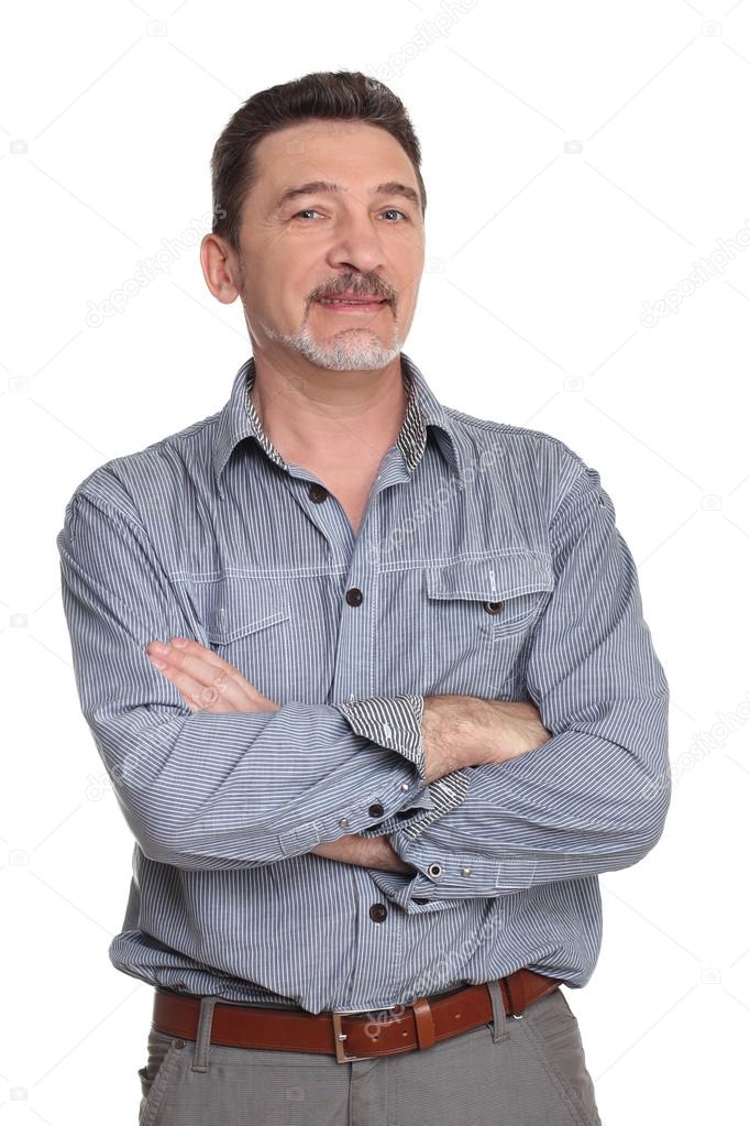  middle age man with grey shirt