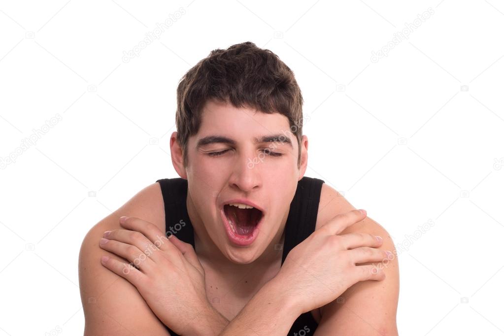 man yawns boring