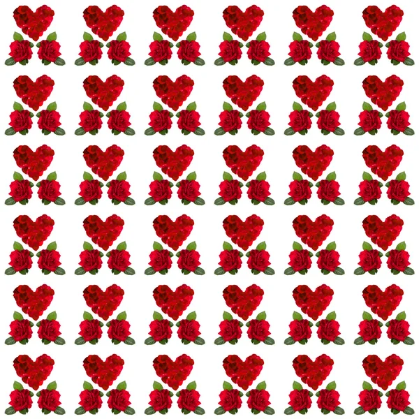 Dia dos namorados coração de pétala de rosa vermelha — Fotografia de Stock
