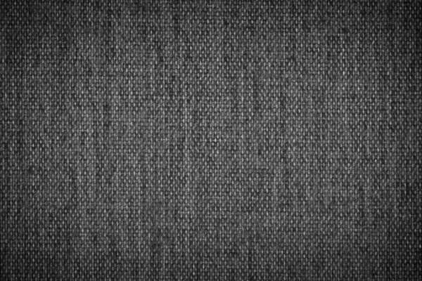 Textura de fundo de tecido preto e branco escuro closeup com vinheta — Fotografia de Stock