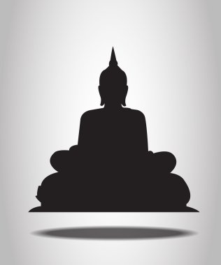 Beyaz arkaplanda Buda Siluetleri