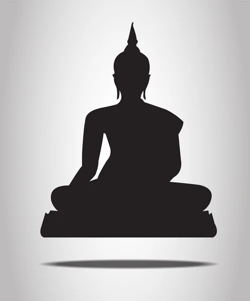 Buddha Silhouettes på den vita bakgrunden — Stock vektor