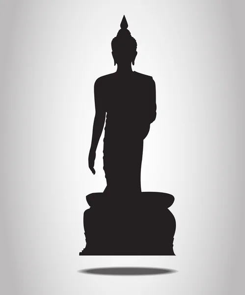 Silhouettes de Bouddha sur le fond blanc — Image vectorielle