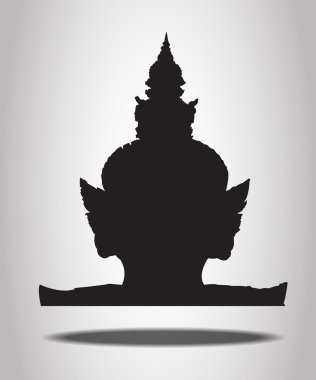 Beyaz arka plan üzerinde Tay dev Silhouettes