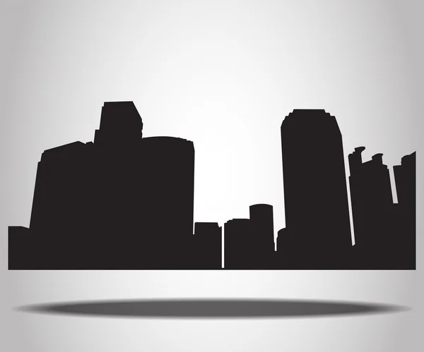 Städte Silhouetten auf weißem Hintergrund — Stockvektor