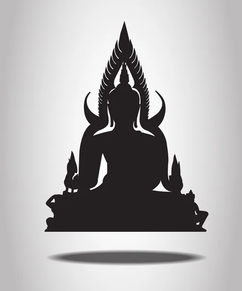 Beyaz arkaplanda Buda Siluetleri — Stok Vektör