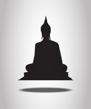 Beyaz arkaplanda Buda Siluetleri