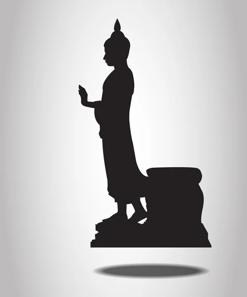 Buddha Silhouettes på den vita bakgrunden — Stock vektor