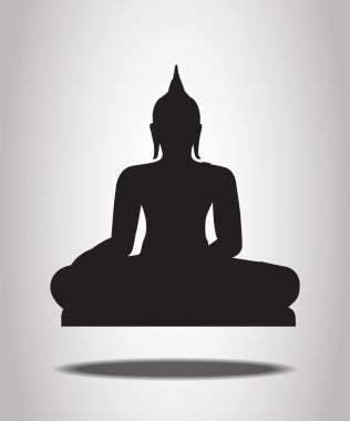 Beyaz arkaplanda Buda Siluetleri