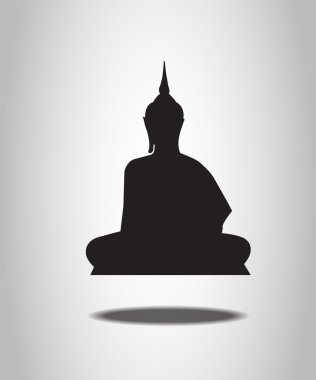 Beyaz arkaplanda Buda Siluetleri