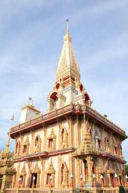 Wat Chalong 'daki Pagoda ya da Chaitharam Tapınağı, Phuket, Tayland.