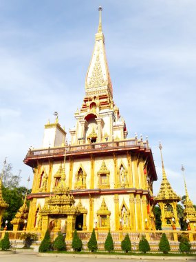 Wat Chalong 'daki Pagoda ya da Chaitharam Tapınağı, Phuket, Tayland.