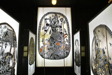 Ratchaburi, Tayland - 18 Temmuz 2016: Grand gölge oyunu