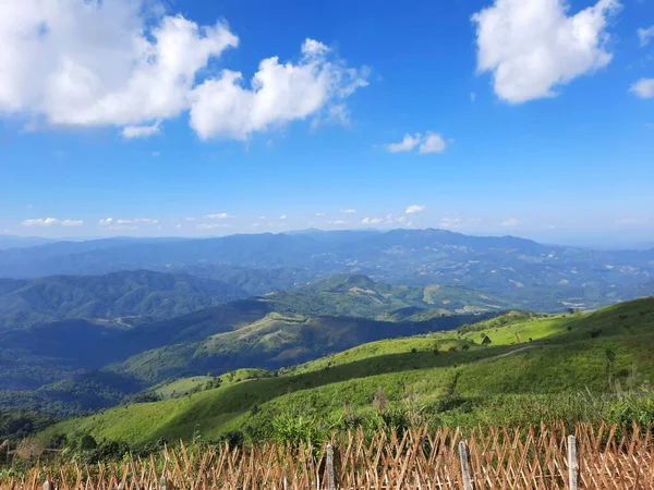 Green Mountains Beautiful Sky Clouds Chiang Rai Thailand — Stock Photo, Image