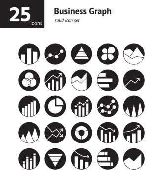 İş Grafiği simgesi seti. Vektör ve Görüntü.