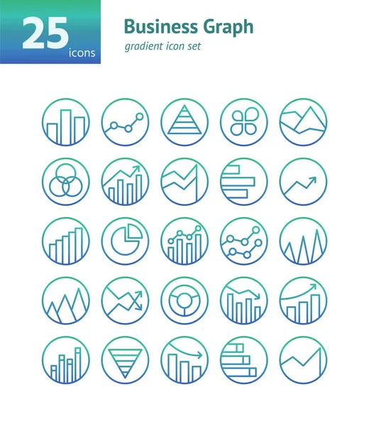 İş Grafiği gradyan simgesi seti. Vektör ve Görüntü.