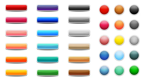 Conjunto de botões coloridos da web — Vetor de Stock