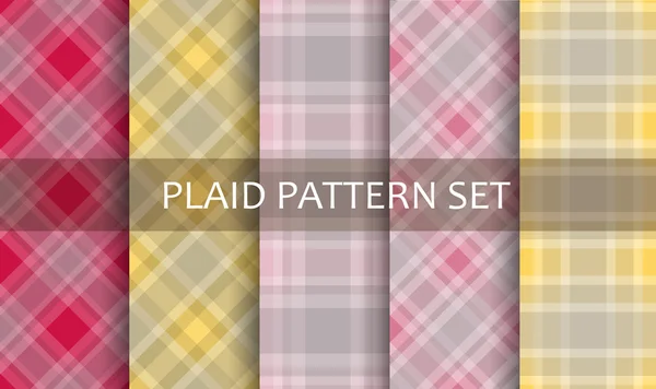 Plaid Patterns. Vector set. — Stock Vector