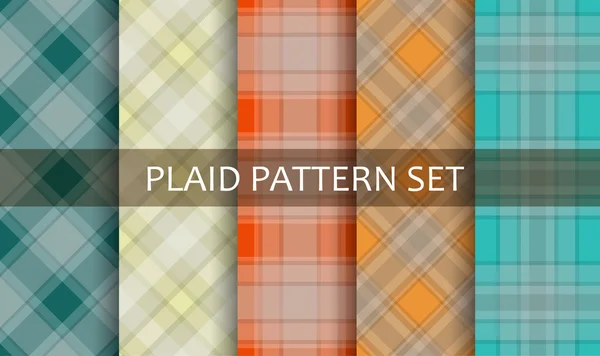 Plaid Patterns. Vector set. — Stock Vector