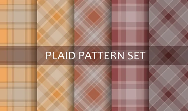 Plaid Patterns. Vector set. — Stock Vector