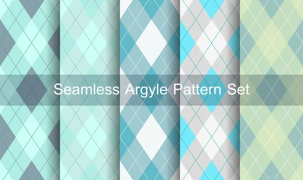 Seamless argyle pattern. Diamond shapes background. Vector set. — Stock Vector