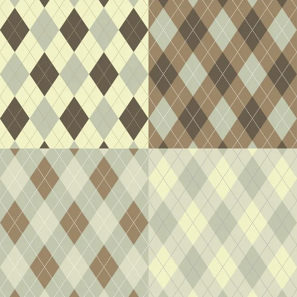 Modèle argyle sans couture. Diamant forme fond. Ensemble vectoriel . — Image vectorielle