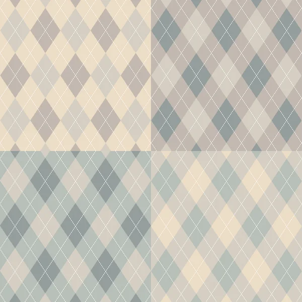 Modèle argyle sans couture. Diamant forme fond. Ensemble vectoriel . — Image vectorielle