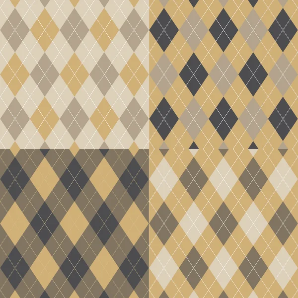 Seamless argyle pattern. Diamond shapes background. Vector set. — Stock Vector