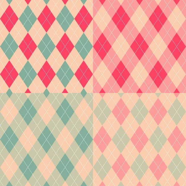 Naadloze argyle patroon. diamant vormen achtergrond. vector set. — Stockvector