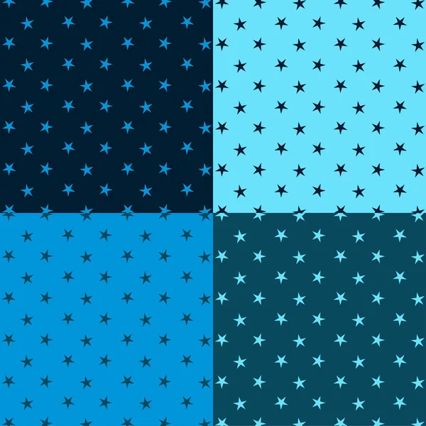 Stars seamless pattern. Vector set. — Stock Vector