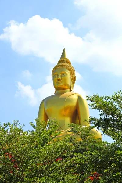 Grande Buddha d'oro in Thailandia . — Foto Stock