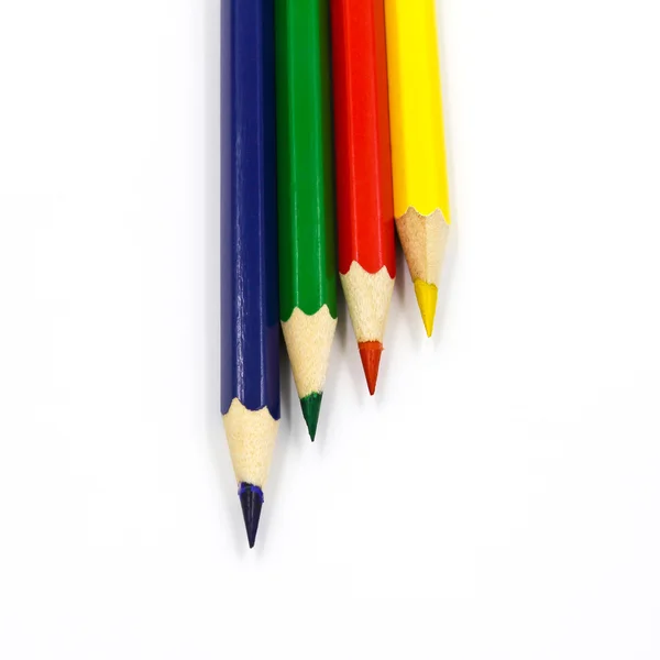 Crayons de couleur isolés sur fond blanc. — Photo