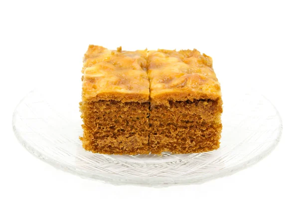 Toffee cake isolated on white background — Stock Photo, Image