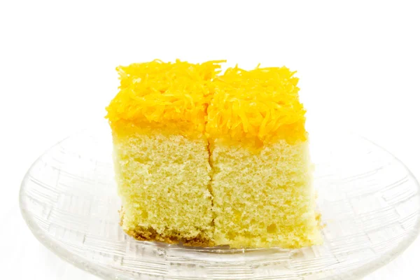 Gold egg yolk thread cake. Thailand dessert. — Stock Photo, Image