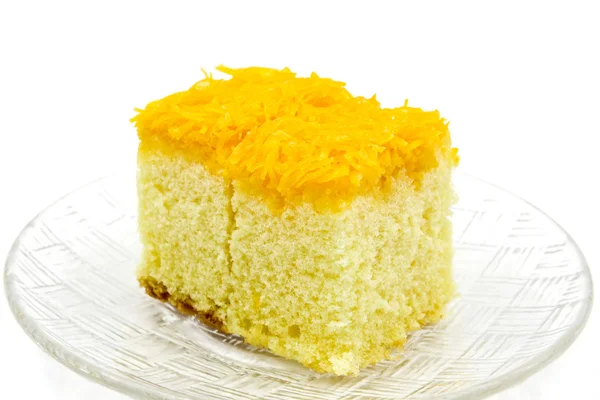 Gold egg yolk thread cake. Thailand dessert. — Stock Photo, Image