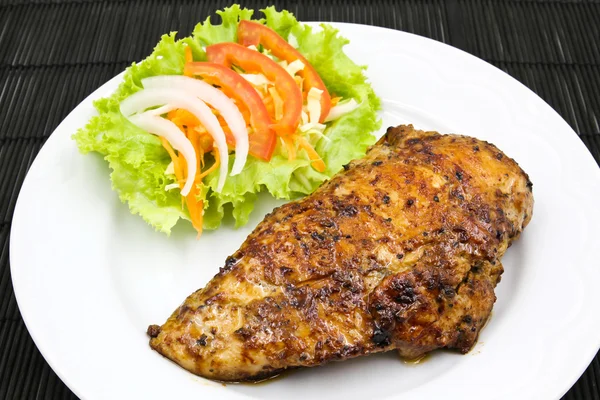 Grilled Chicken Steak with Salad. — Stock Photo, Image