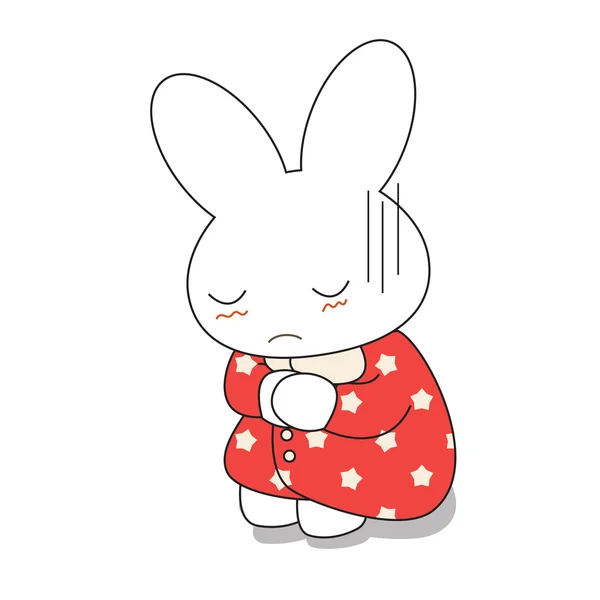 可爱的卡通兔子女孩穿着漂亮的粉红色. — 图库矢量图片