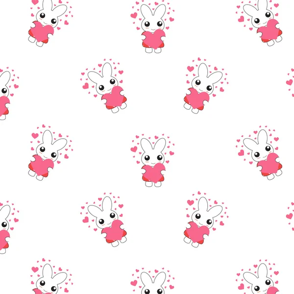 Vector bunny seamless pattern — Stock Vector