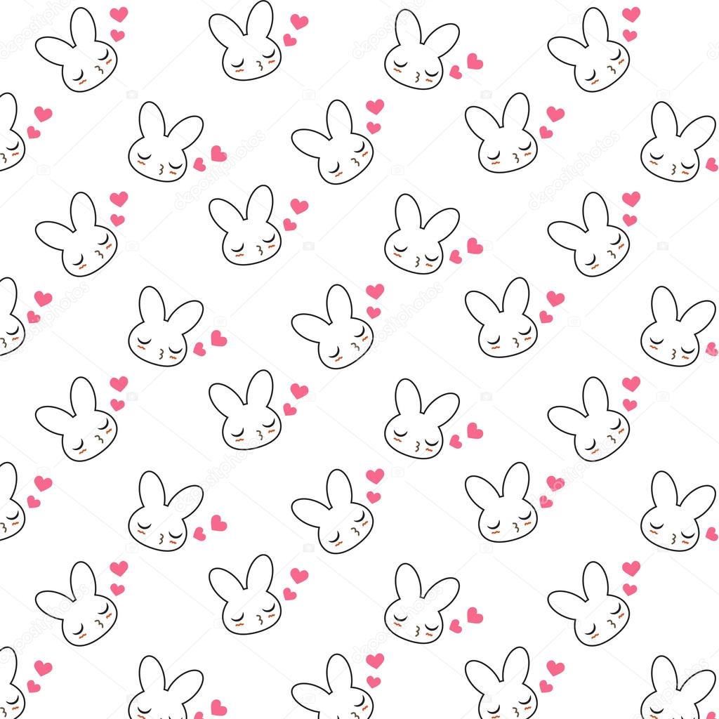 Vector bunny seamless pattern
