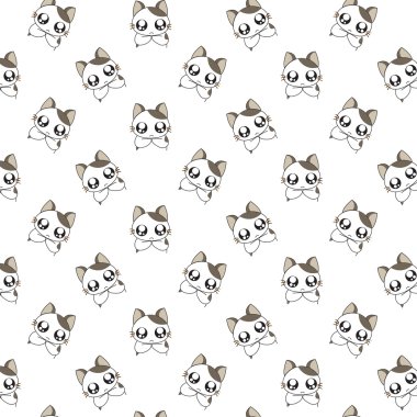 sevimli çizgi kediler desen.