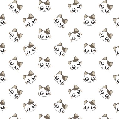 sevimli çizgi kediler desen.