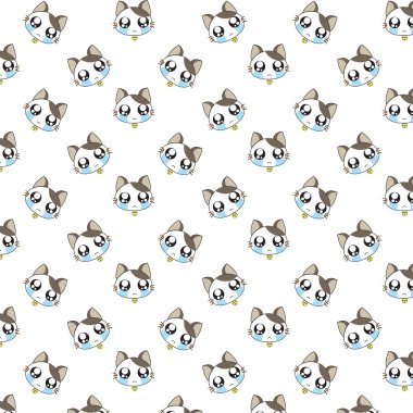 sevimli çizgi kediler desen.