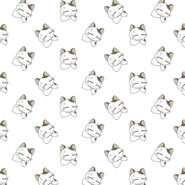 sevimli çizgi kediler desen.