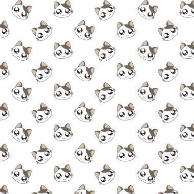 sevimli çizgi kediler desen.